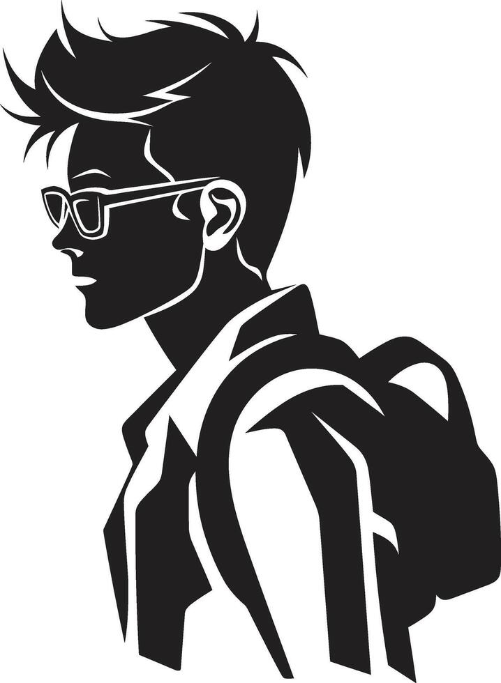 savant silhouette noir icône signifiant académique excellence pour Masculin élèves cérébral savoir-faire vecteur noir logo conception pour Masculin élèves