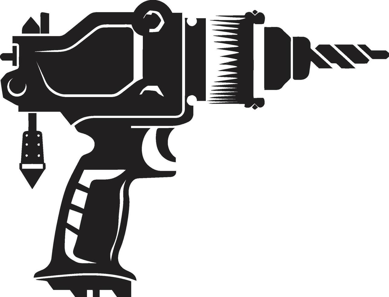 pinte taille casque bleu dynamique noir icône avec jouet pistolet logo conception mousse alimenté fantaisie lisse vecteur symbole de une jouet pistolet dans noir