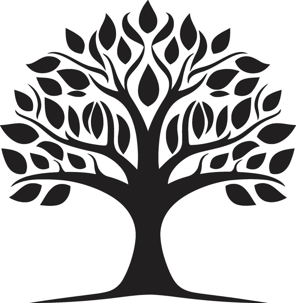des bois harmonie dynamique noir icône pour arbre logo conception éco emblème vecteur arbre plantation logo dans noir conception