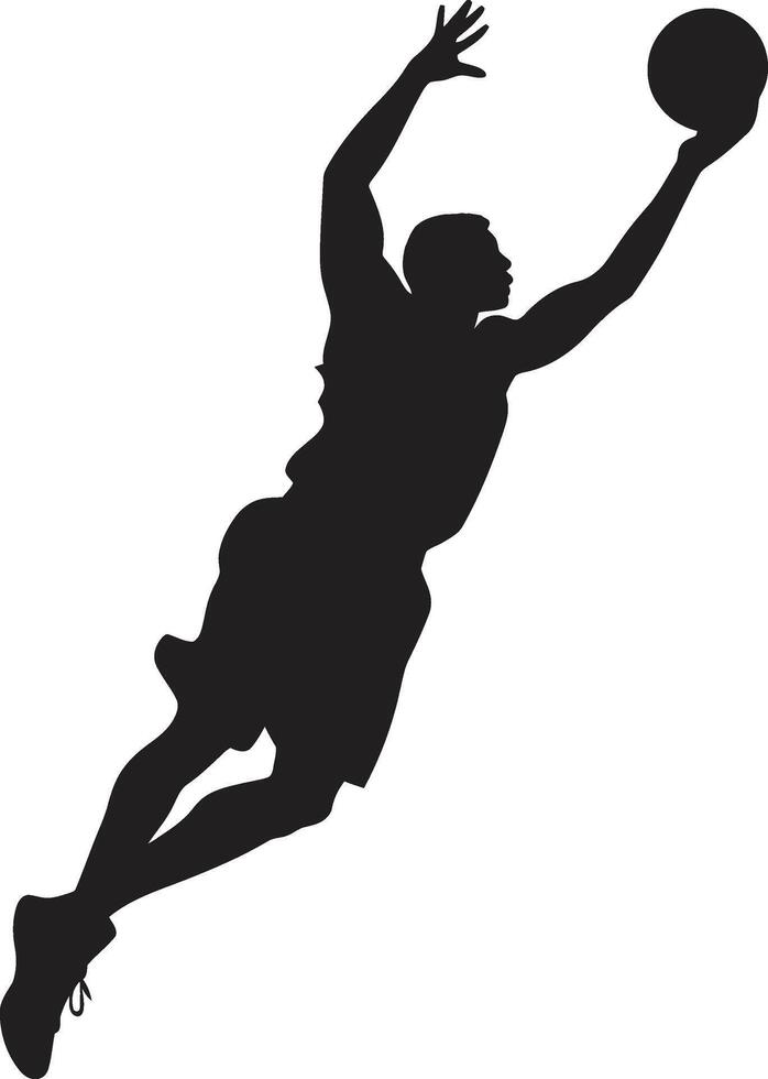 jante règle iconique tremper vecteur logo pour balleurs aérien acrobate basketball joueur tremper vecteur conception