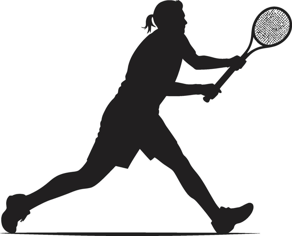 tribunal couture élégant vecteur logo pour aux femmes tennis fracasser symphonie tennis joueur icône dans vecteur harmonie