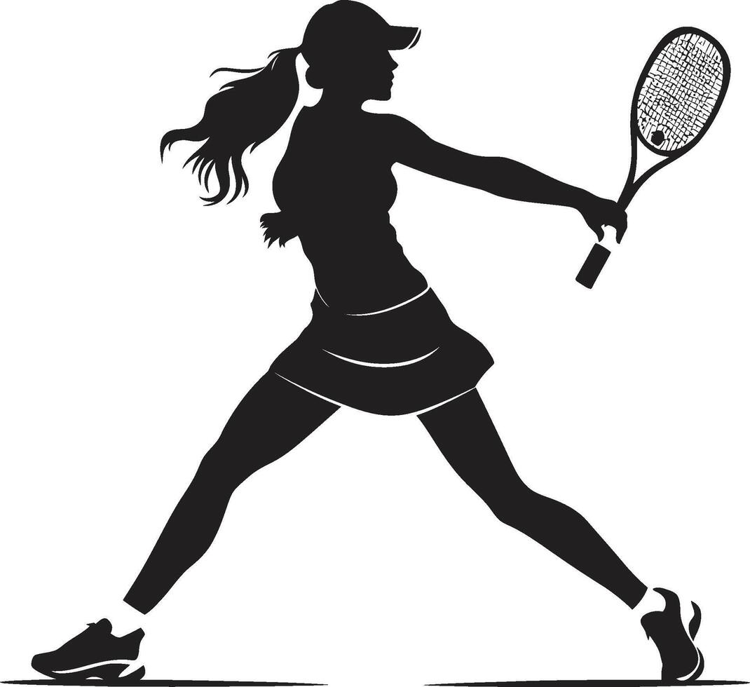 se rallier royale vecteur logo pour aux femmes tennis élite servir sirène tennis joueur vecteur icône avec élégance