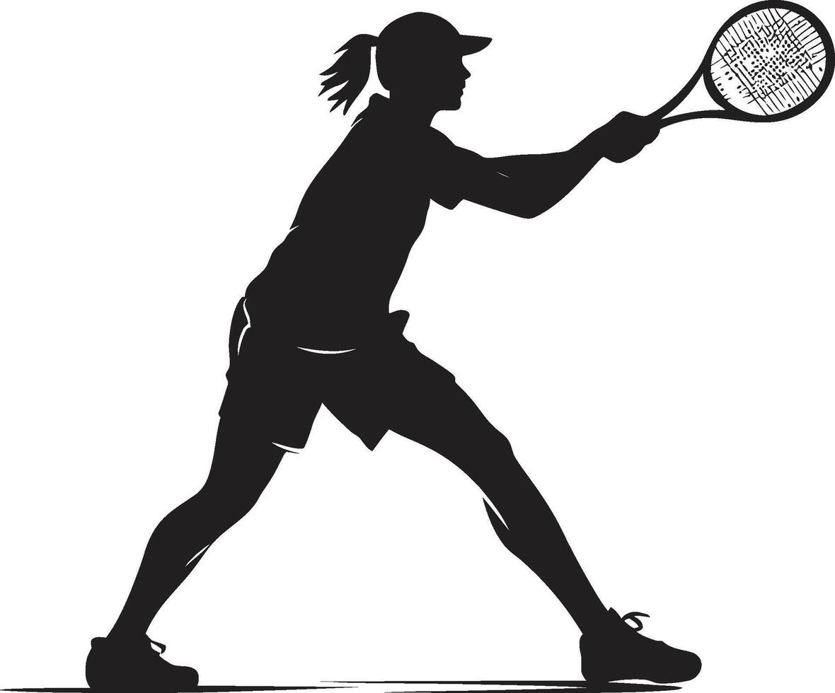 dynamique tableau de bord aux femmes tennis vecteur logo conception gracieux planer vecteur logo pour élégance dans tennis