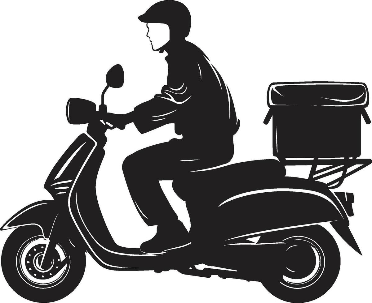 saveur sur roues Express scooter livraison homme vecteur logo précipité repas relais vecteur icône pour scooter nourriture livraison un service