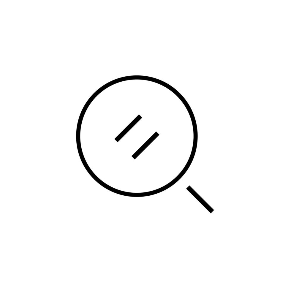 rechercher l'icône de la ligne mince, référencement du symbole de données volumineuses, signe de navigation Web, élément graphique de loupe simple de style de ligne, modèle de logo de loupe, illustration vectorielle isolée. vecteur