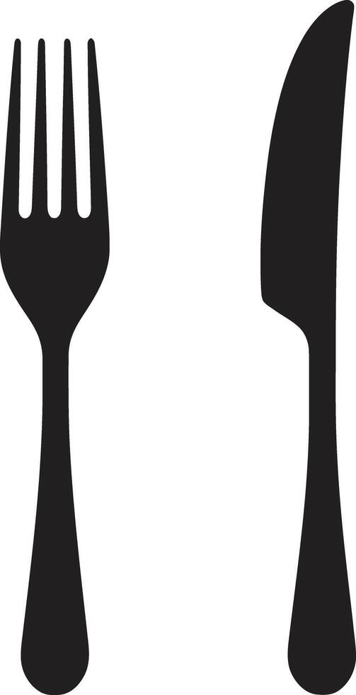 élégant à manger emblème fourchette et couteau icône dans vecteur talent artistique épicurien étiquette emblème vecteur logo pour raffiné culinaire symbole