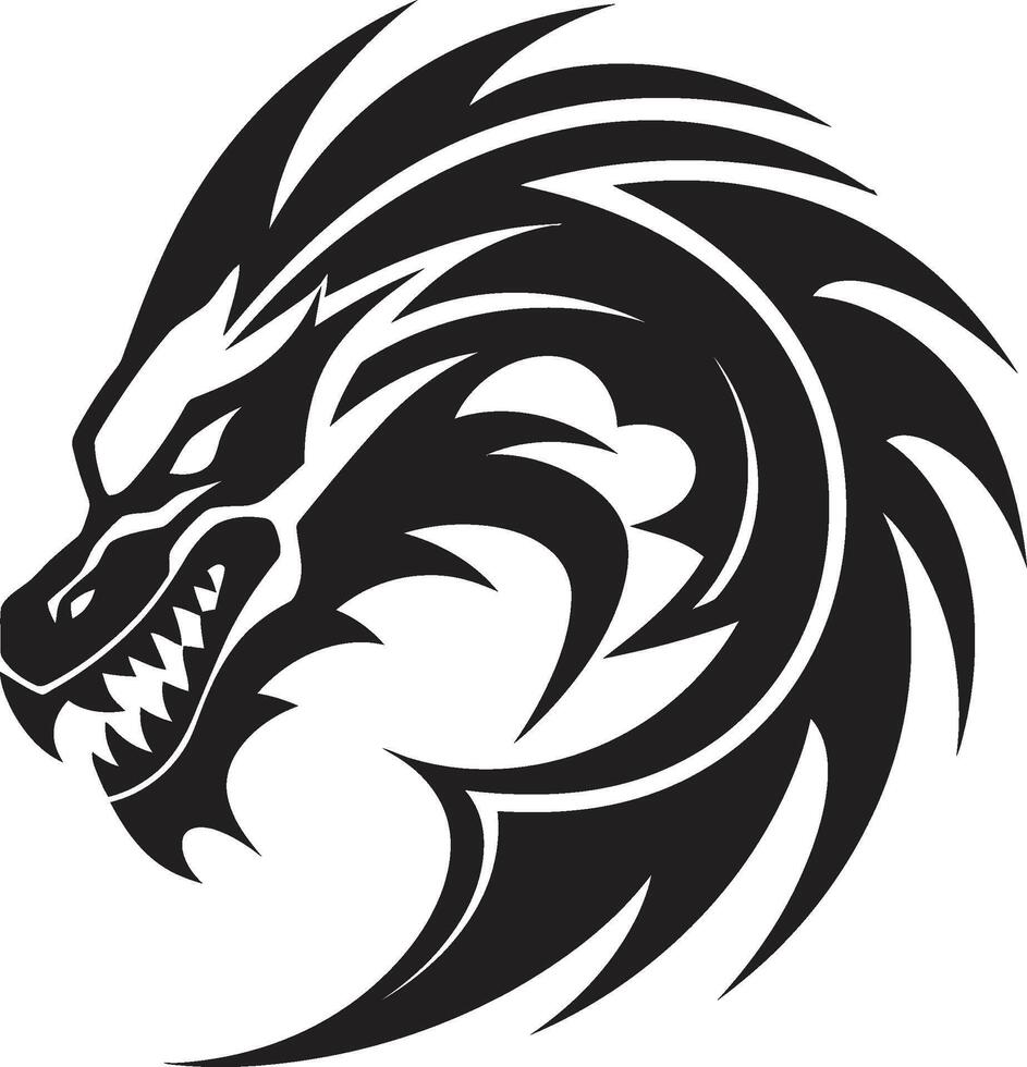 éthéré essence crête vecteur logo pour kuei dragon esprit serpent la souveraineté badge kuei dragon vecteur logo pour mythique domination