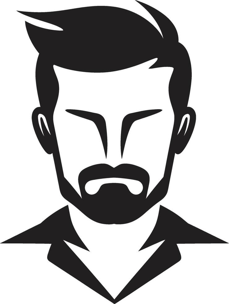 intemporel marque déposée badge classique Masculin visage logo pour iconique l'image de marque contemporain confiance crête vecteur conception pour audacieux Masculin visage illustration