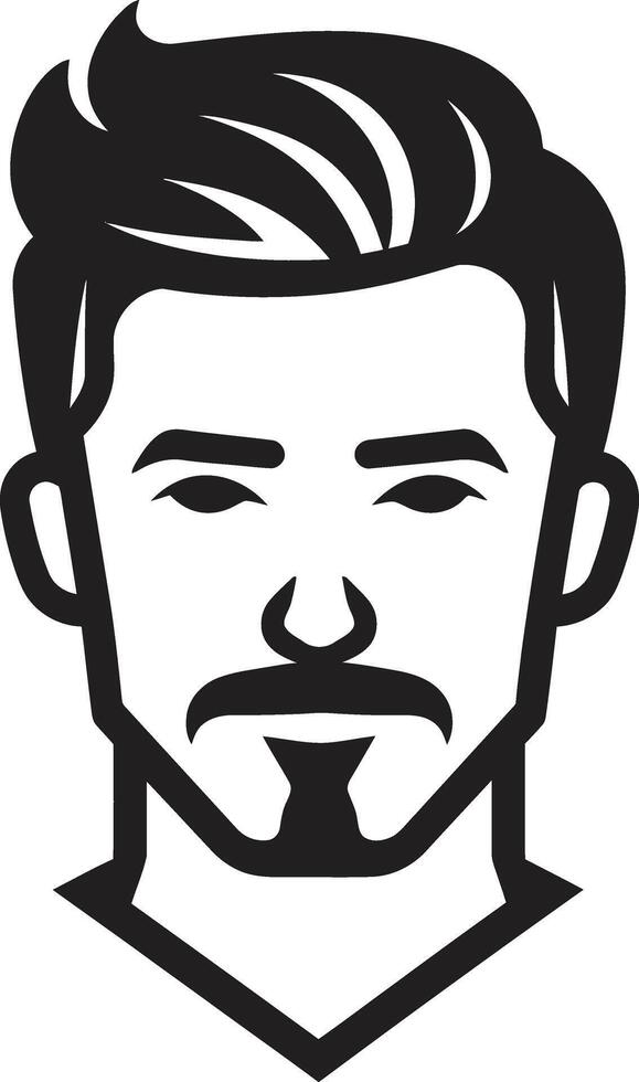 suave silhouette crête élégant Masculin visage icône avec lisse lignes sculpté sérénité insigne vecteur conception pour calme Masculin visage logo