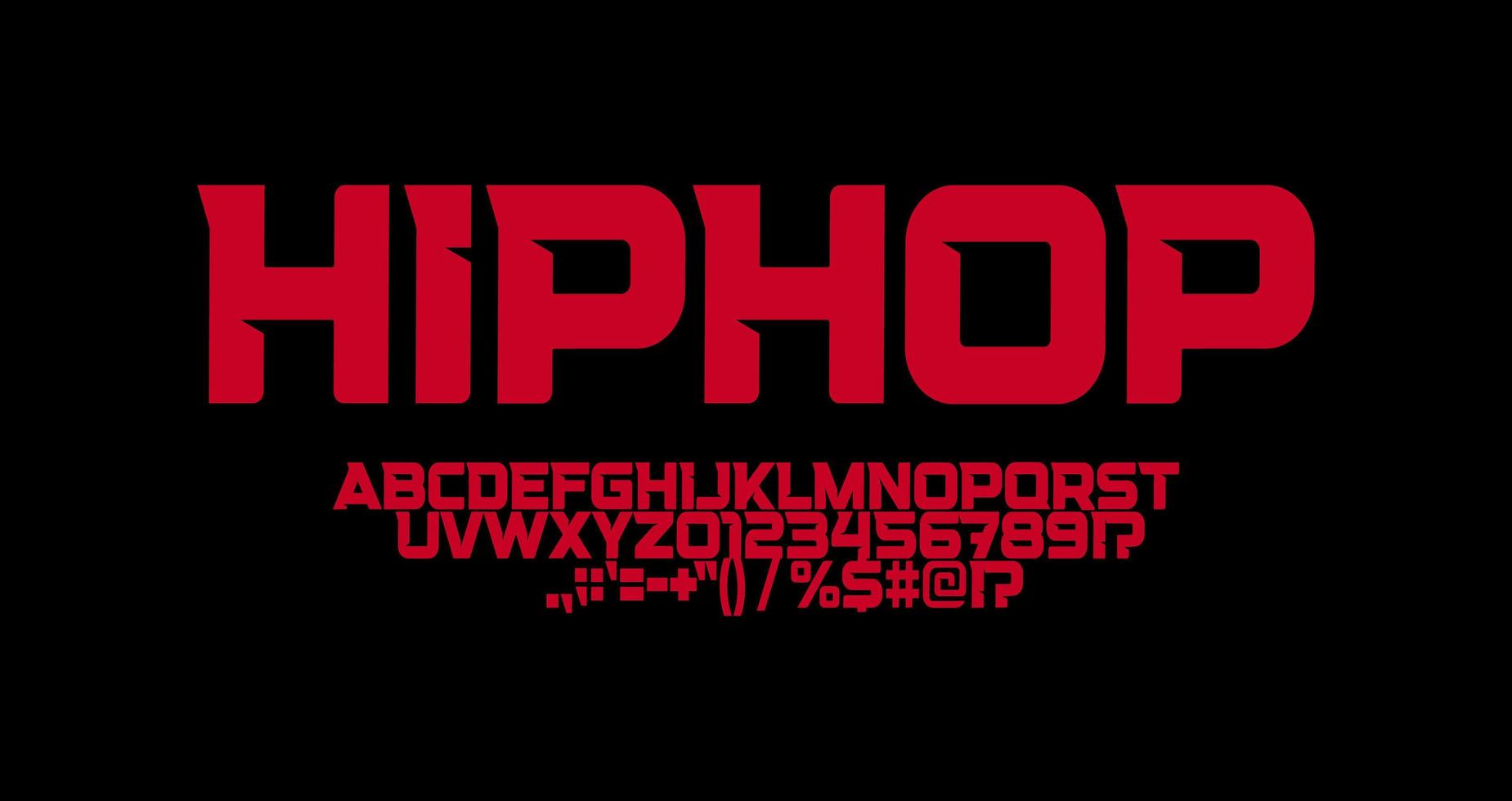 police hip hop, lettres aux angles vifs, logo de banlieue fort et typographie de t-shirts. design typographique futuriste minimaliste. composition de vecteur géométrique alphabet moderne rouge