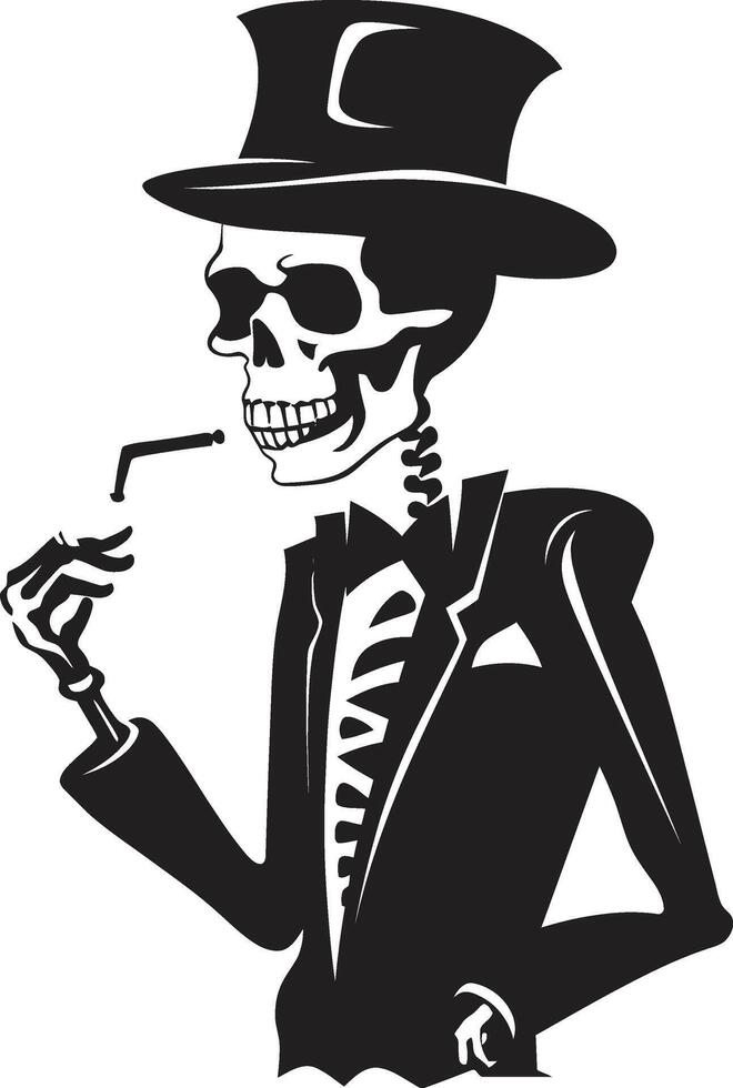 chic cigare crête raffiné vecteur logo pour une élégant gentilhomme suave fumeur badge élégant squelette conception pour iconique faire appel