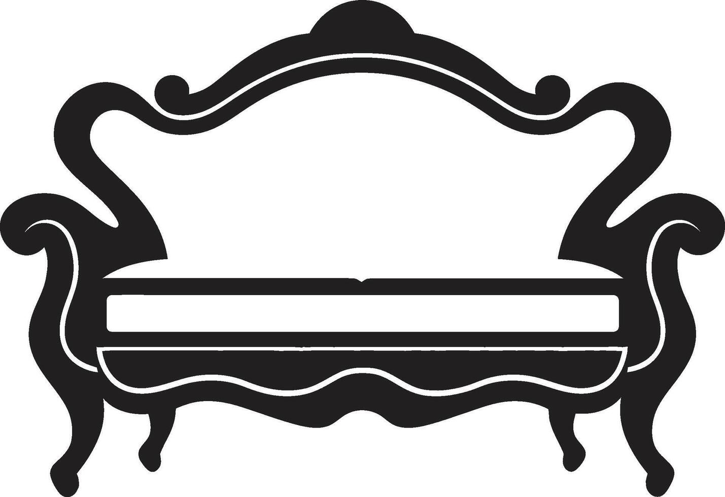 salon luxe badge peluche canapé siège logo pour élégant vivant contemporain confort insigne lisse canapé ensemble icône pour moderne maisons vecteur