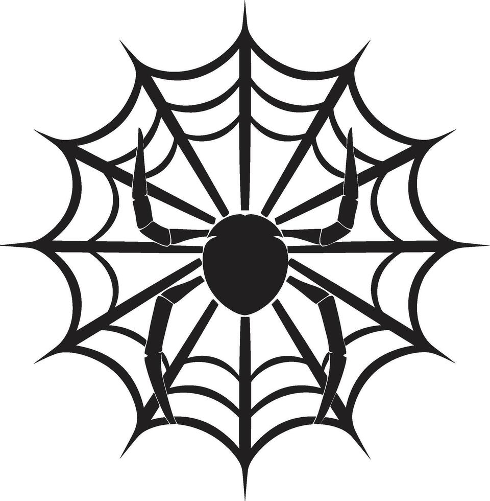 terrifiant rampant insigne effrayant araignée et la toile vecteur pour intrigue gluant situation crête emmêlé araignée la toile logo avec arachnide