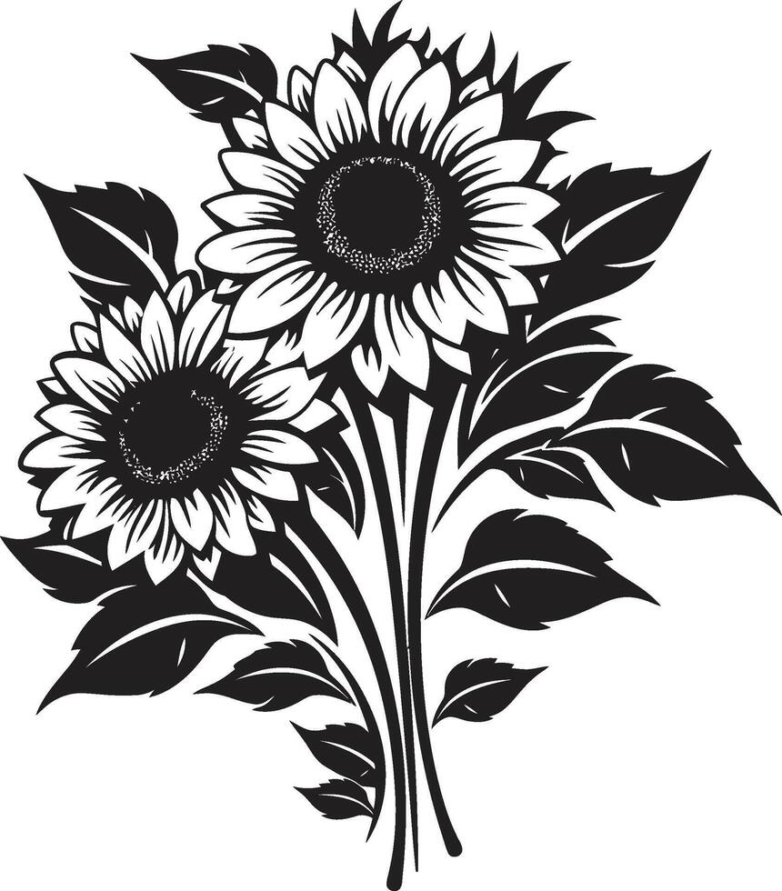 épanouissement beauté crête gracieux tournesols conception pour élégant l'image de marque ensoleillé sérénité badge vecteur tournesols logo pour calme et positif ambiance