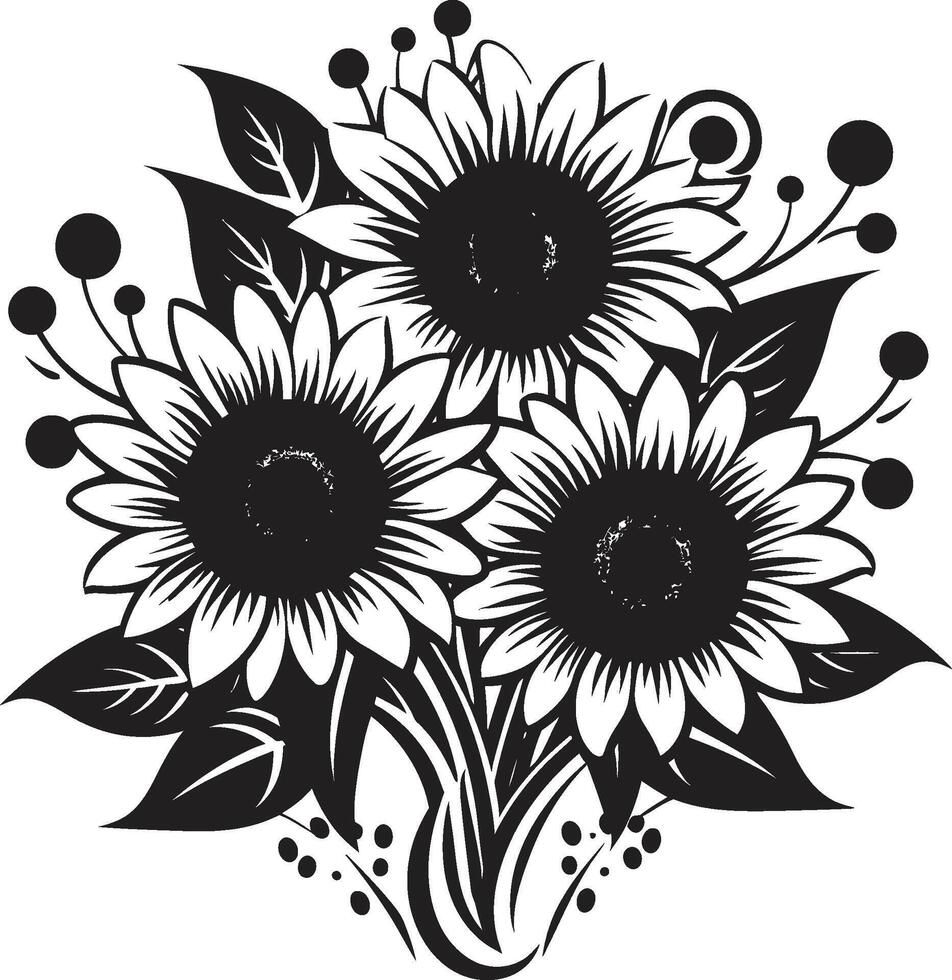 floral éclat badge élégant logo avec délicat tournesols des champs de or insigne gracieux tournesols conception pour Naturel faire appel vecteur