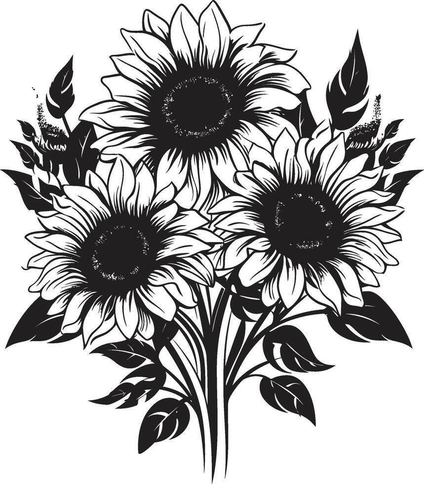 fleur éclat insigne de bonne humeur tournesols conception pour Naturel élégance mini mech merveille mignonne robot vecteur logo pour adorable chatbot charme