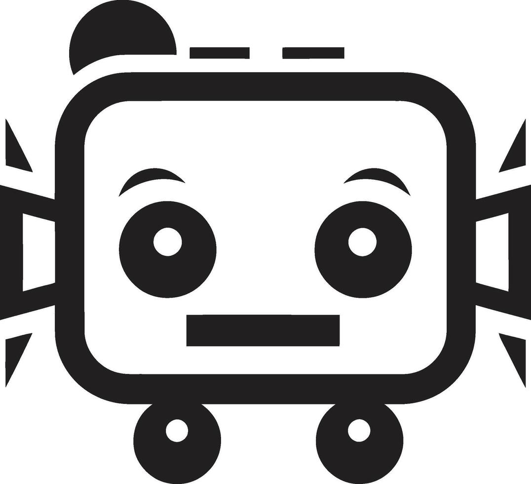 micro merveille insigne compact robot logo pour de la conversation la magie pinte taille copain crête petit et mignonne robot icône pour compact Connexions vecteur
