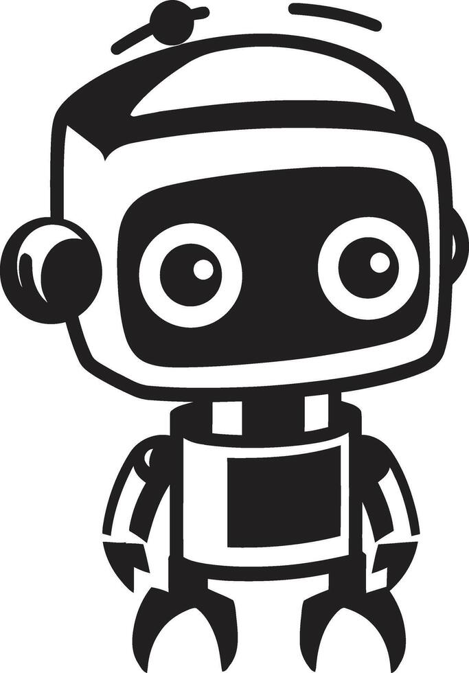 micro merveille crête adorable robot logo pour de la conversation la magie sifflement widget badge compact robot vecteur icône pour technologie conversations