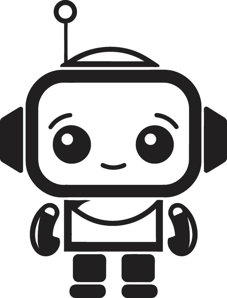 octet taille bot badge vecteur icône de une compact robot pour bavarder assistance boîte de discussion totem insigne mignonne robot chatbot conception pour bavarder délice