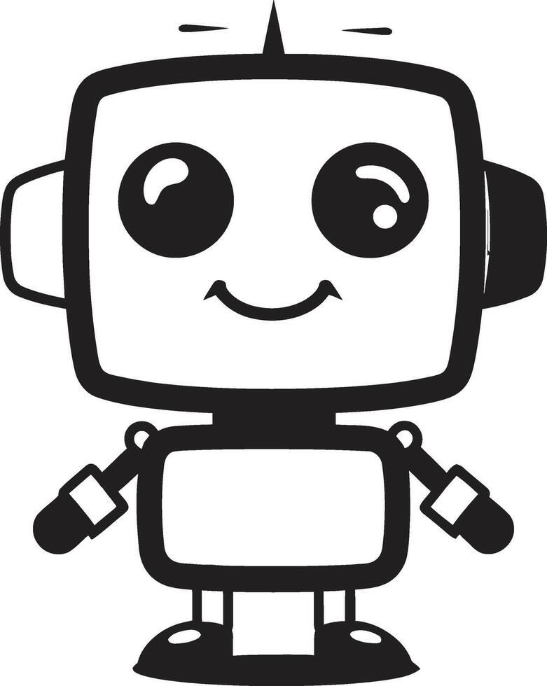 digi copain insigne adorable robot logo pour numérique Connexions micro merveille badge compact robot vecteur icône pour de la conversation la magie