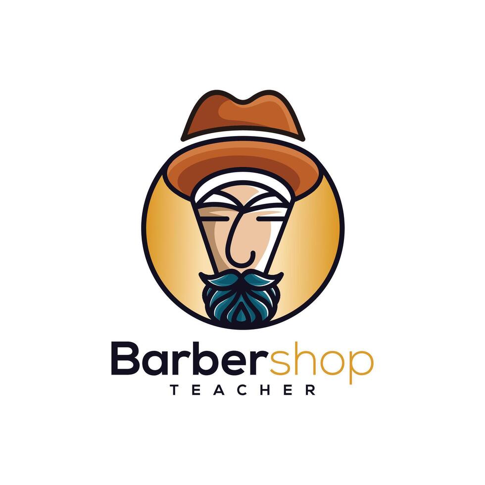 salon de coiffure mascotte dessin animé logo vecteur