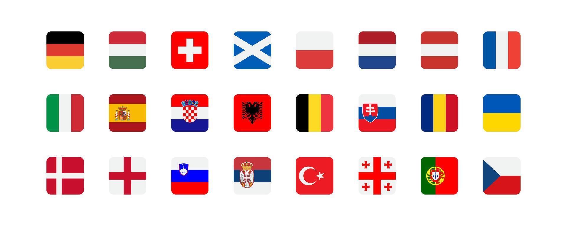 euro 2024 Allemagne. européen Football tournoi groupe qualifié drapeau pays. vecteur