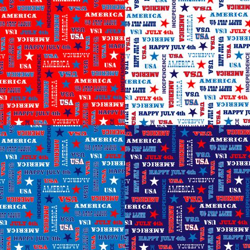 motif de typographie du 4 juillet rouge blanc bleu vecteur