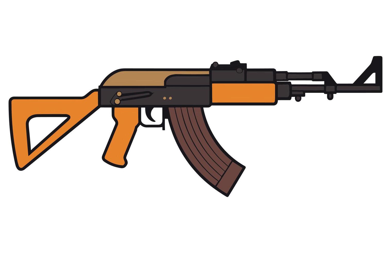 ak47 icône. kalashnikov machine pistolet vecteur illustration. ak 47 automatique fusil vecteur