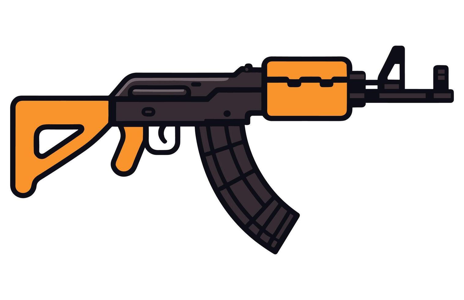 ak47 icône. kalashnikov machine pistolet vecteur illustration. ak 47 automatique fusil vecteur