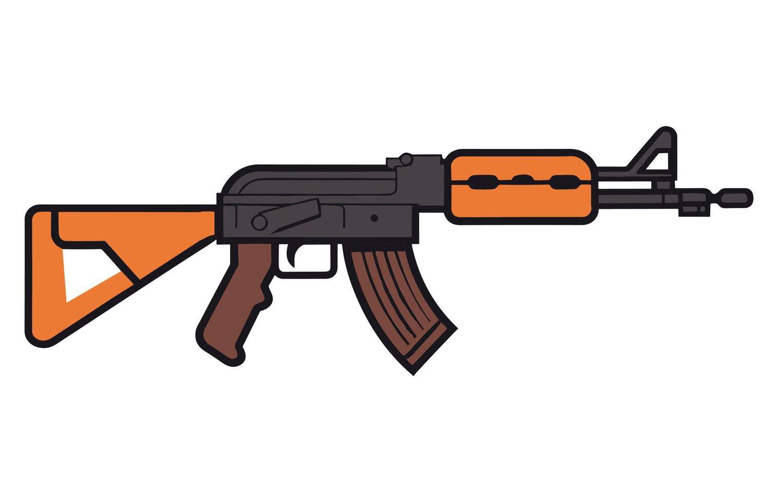 ak47 icône. kalashnikov machine pistolet vecteur illustration. ak 47 automatique fusil vecteur