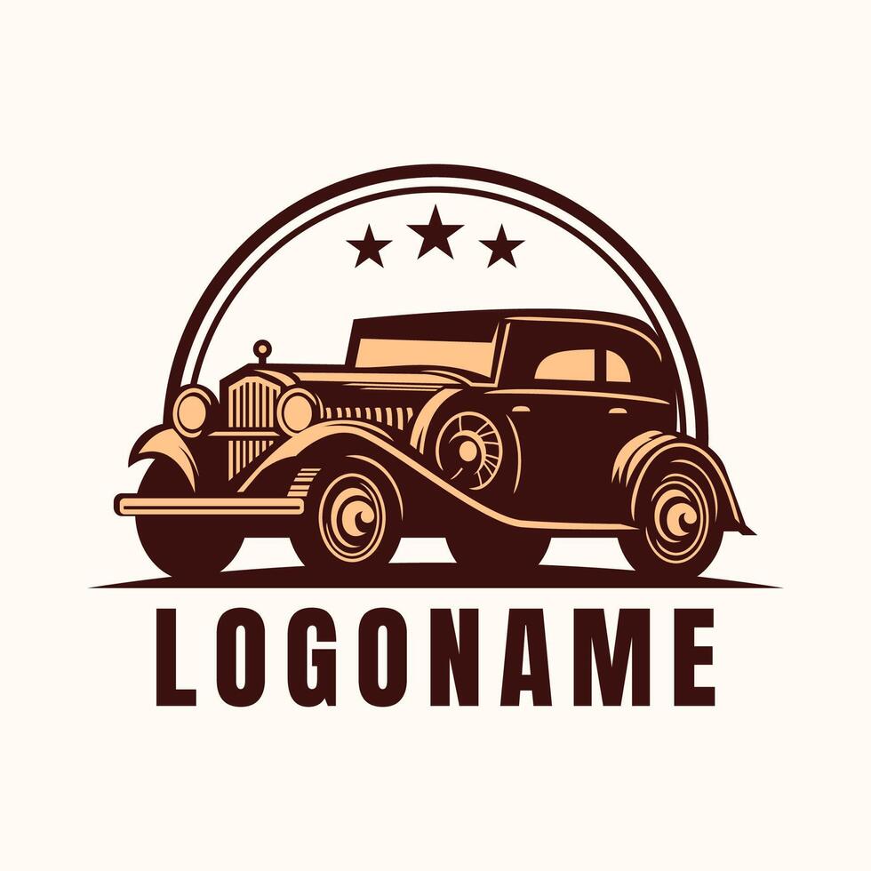 ancien voiture logo modèle, rétro voiture vecteur illustration