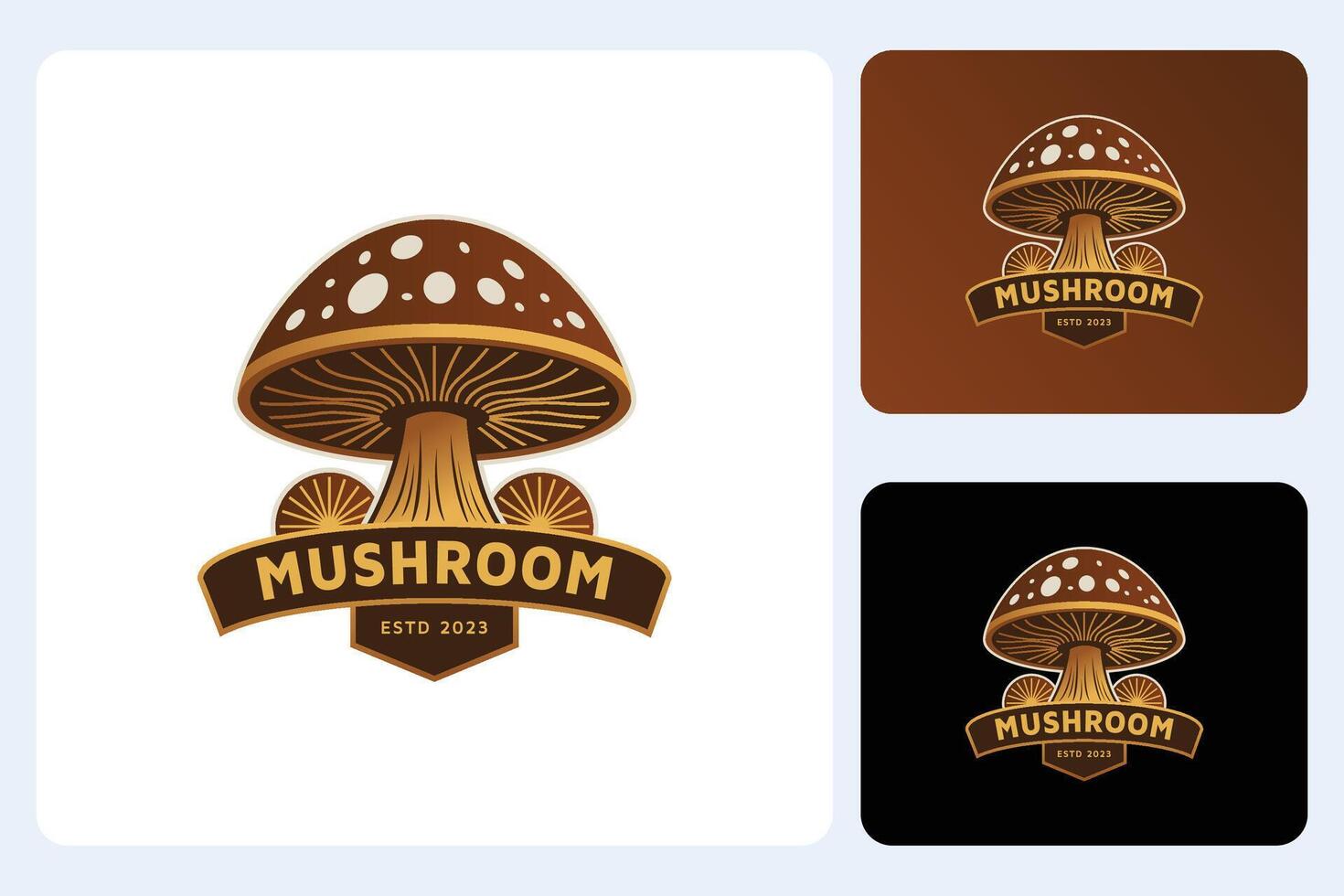 champignon logo conception modèle vecteur