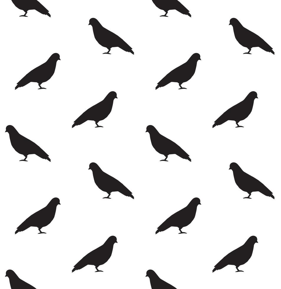 vecteur sans couture modèle de Pigeon silhouette