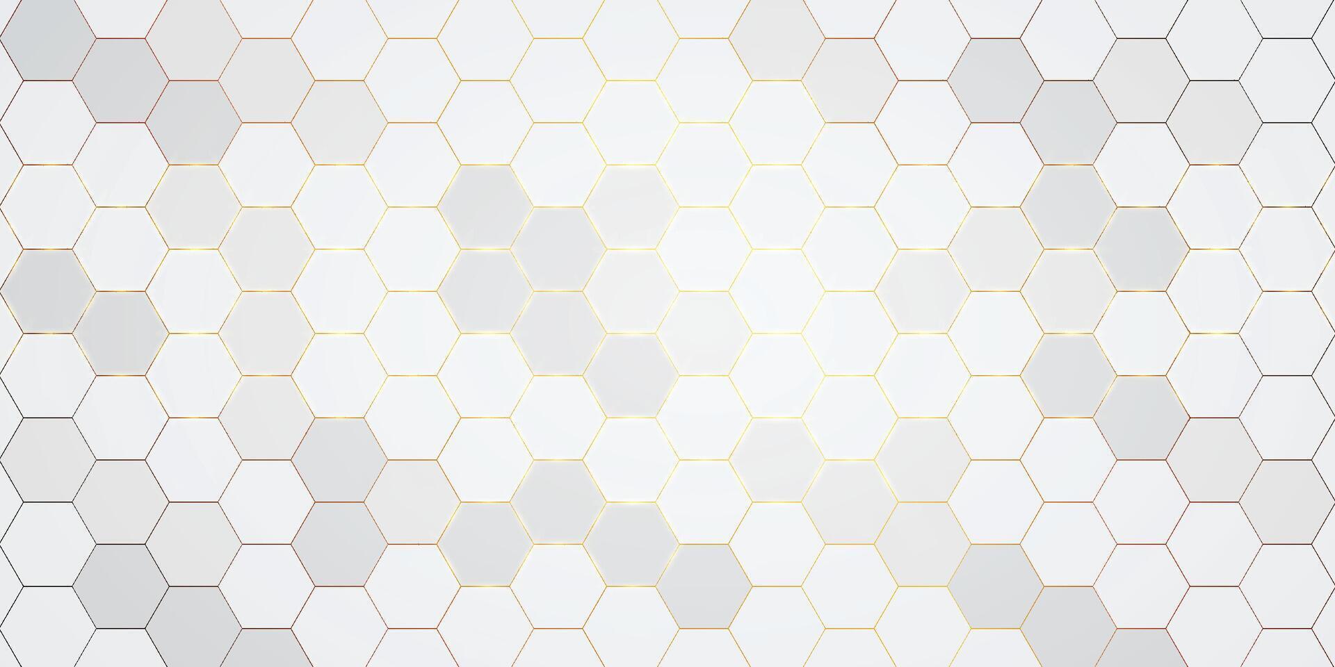 noir hexagonal Contexte avec d'or lumière vecteur