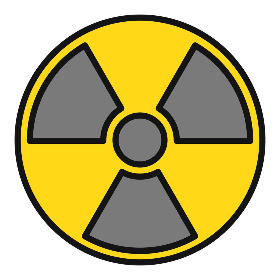 radioactif danger avertissement vecteur moderne coloré icône ou symbole
