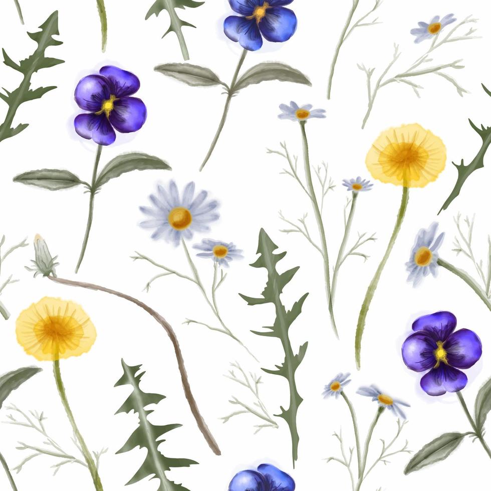 pissenlit aquarelle, camomille, modèle sans couture vintage de fleurs de  pensées. 4265663 - Telecharger Vectoriel Gratuit, Clipart Graphique,  Vecteur Dessins et Pictogramme Gratuit