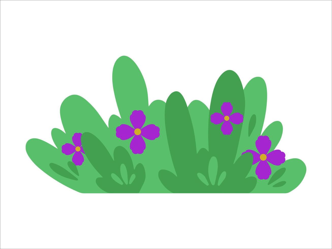 des buissons herbe avec fleurs illustration vecteur