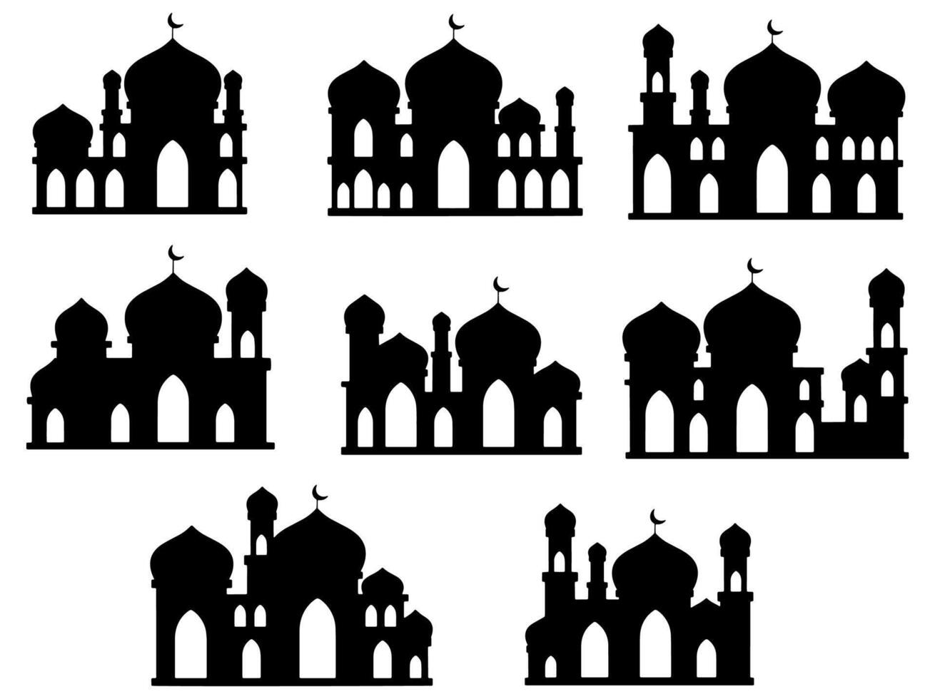 islamique mosquée silhouette Contexte vecteur