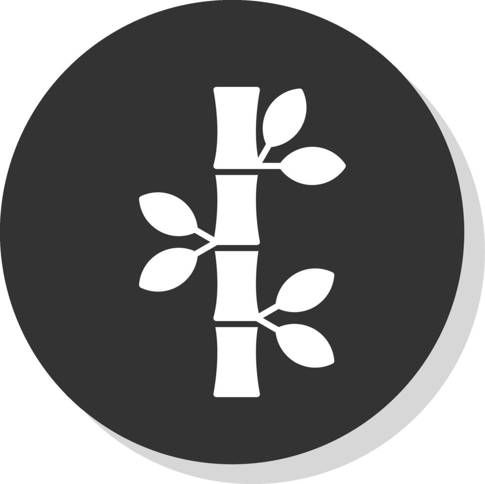bambou glyphe gris cercle icône vecteur