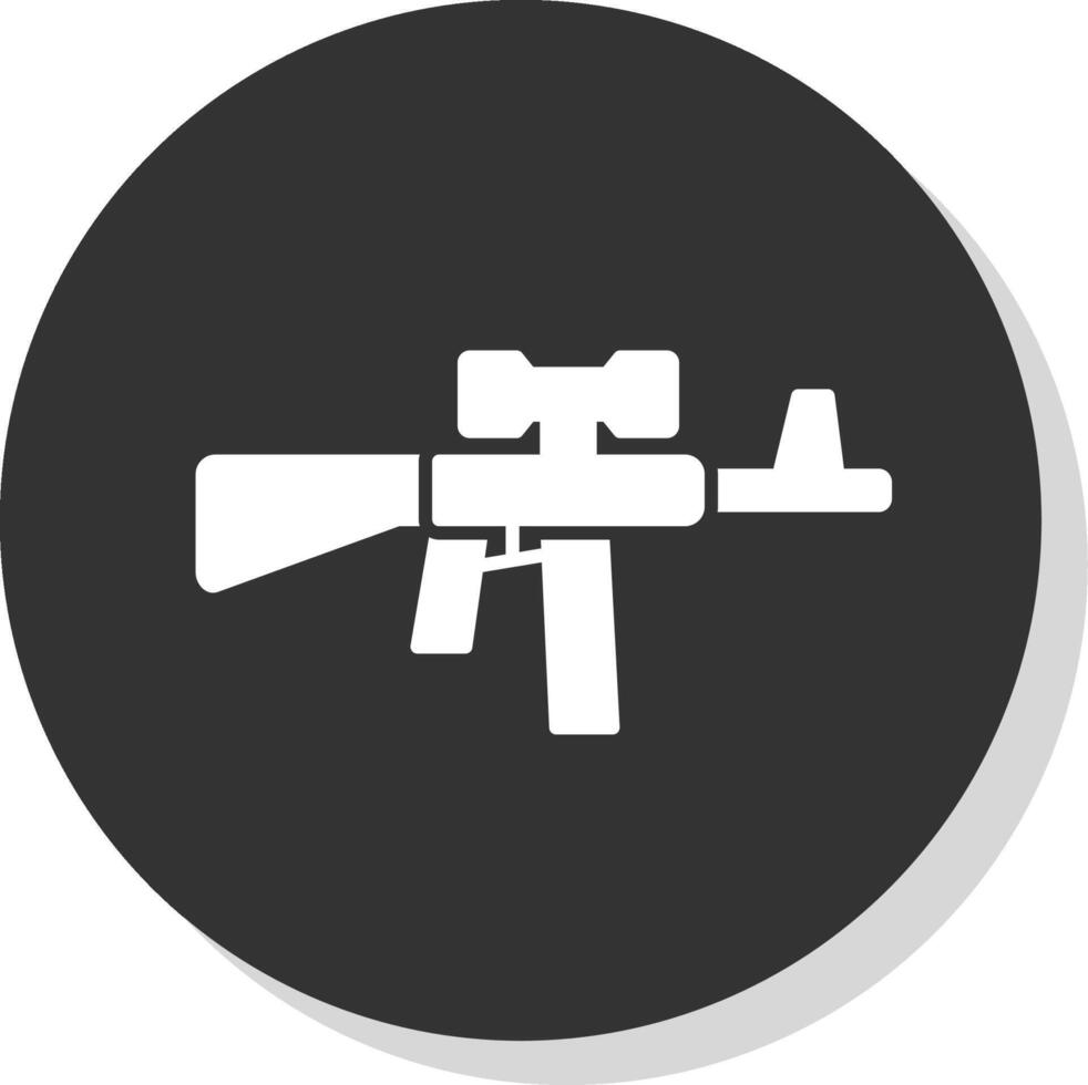 agression fusil glyphe gris cercle icône vecteur