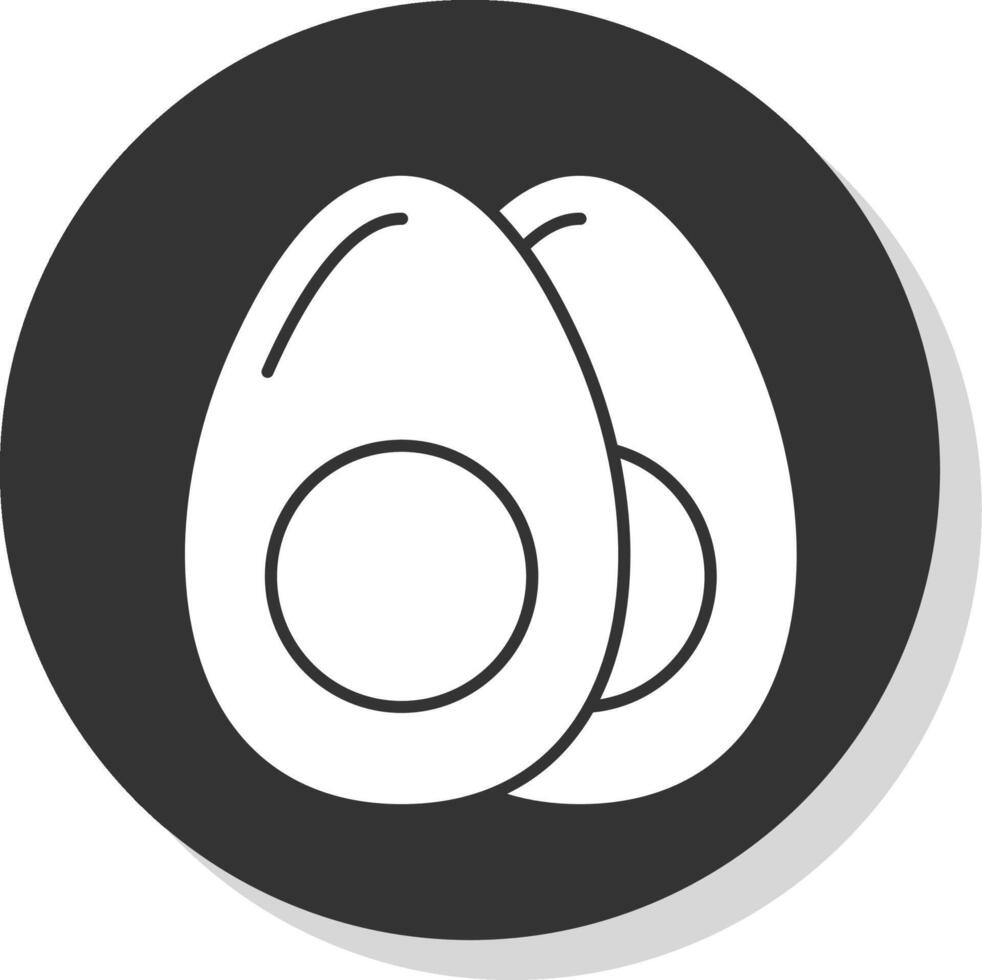 bouilli Oeuf glyphe gris cercle icône vecteur