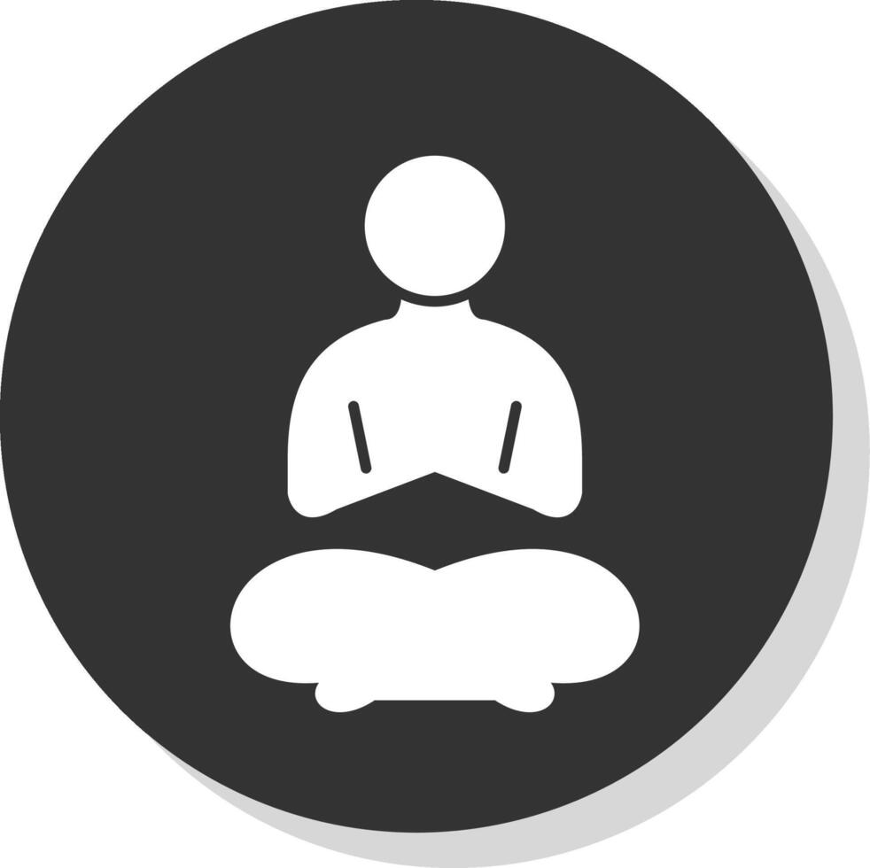 yoga glyphe gris cercle icône vecteur