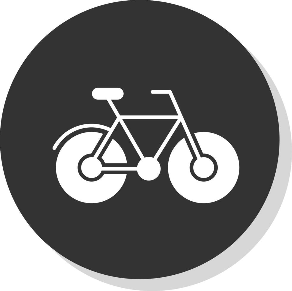 vélo glyphe gris cercle icône vecteur