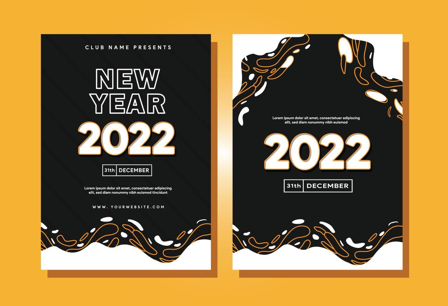 affiche, modèle de bannière promotion du logo design nouvel an 2022, modifiable vecteur