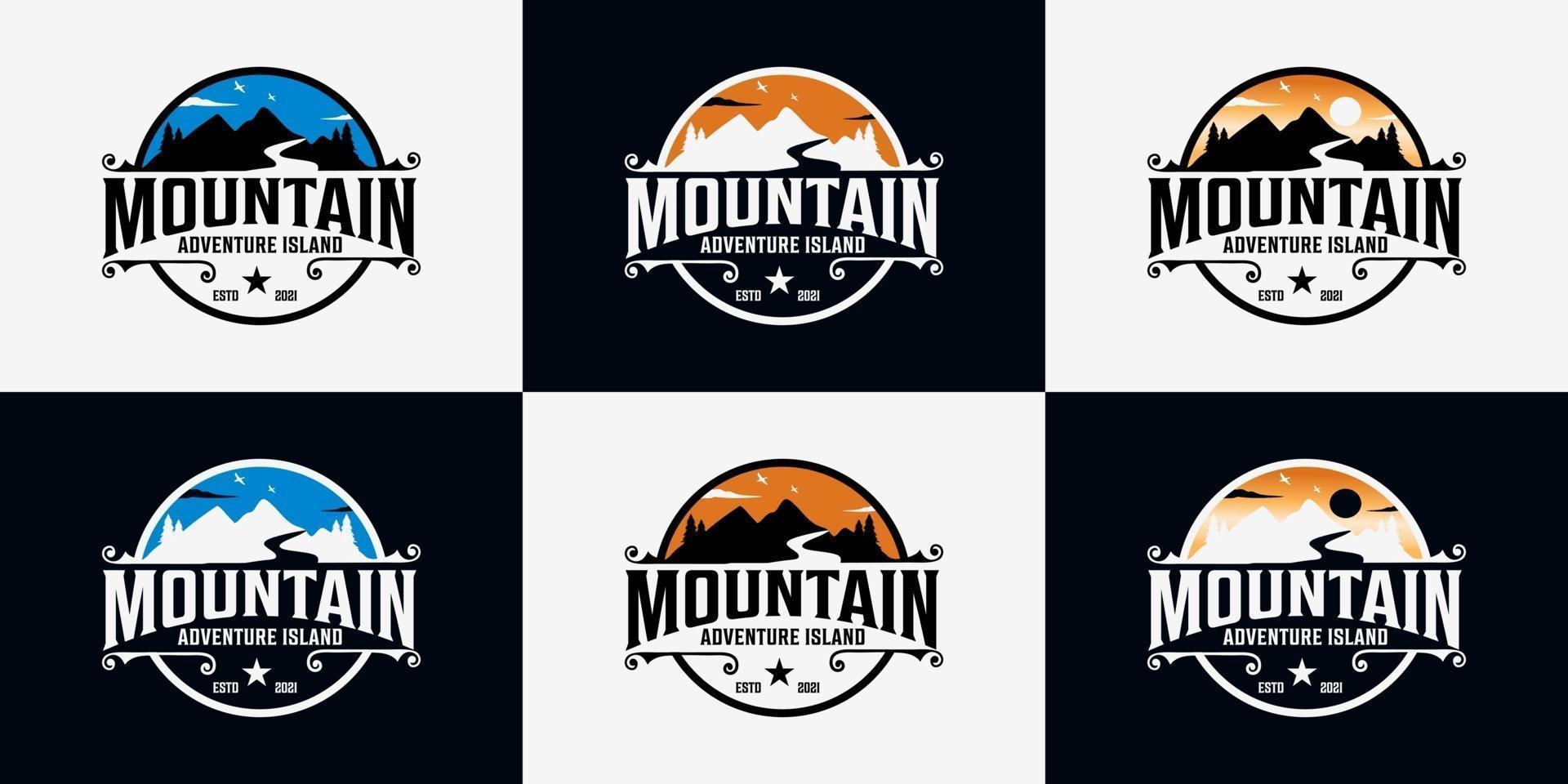 création de logo de montagne vecteur