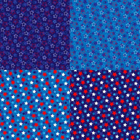 motifs de fond d&#39;étoiles bleu blanc rouge vecteur