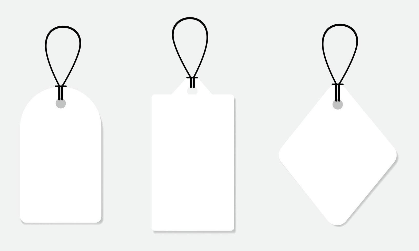 Ensemble de trois formes étiquette de prix blanc illustration sur fond isolé vecteur
