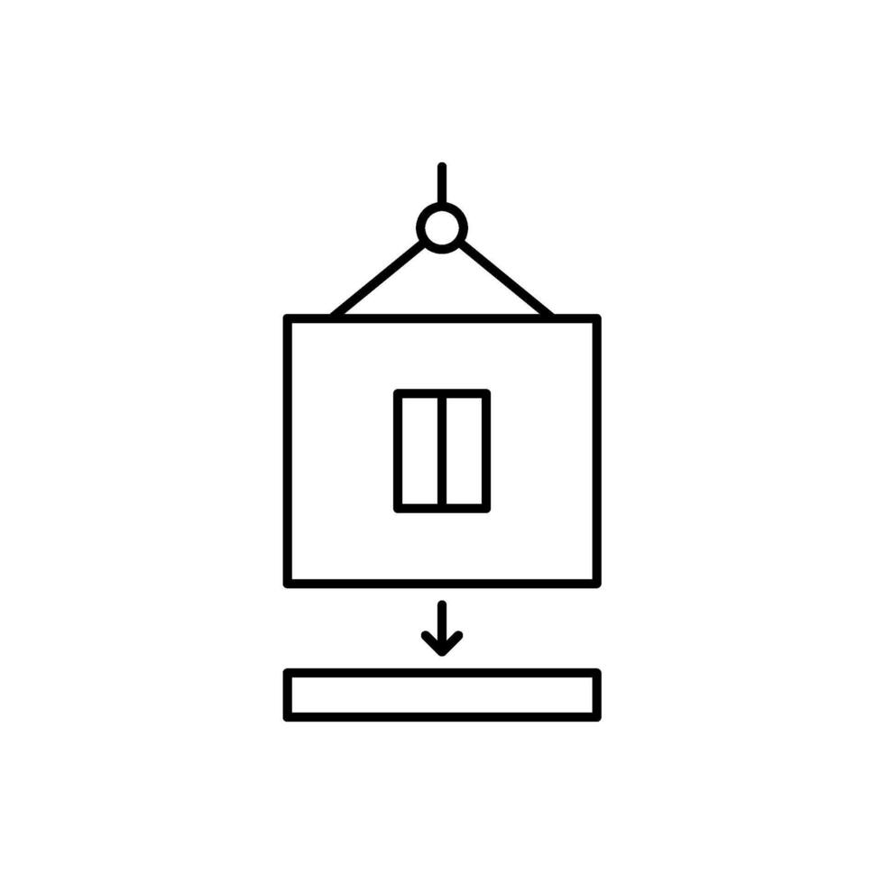 modulaire maison construction, ligne icône. bâtiment Accueil de préfabriqué panneaux. moderne préfabriqué vite La technologie dans bâtiment et architecture. propriété, réel domaine. modifiable accident vasculaire cérébral. vecteur contour