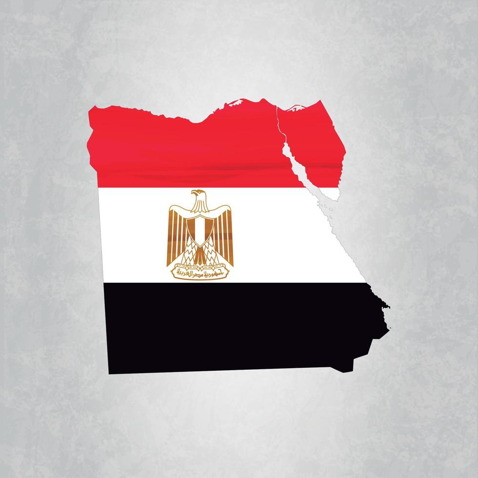 carte de l'egypte avec drapeau vecteur