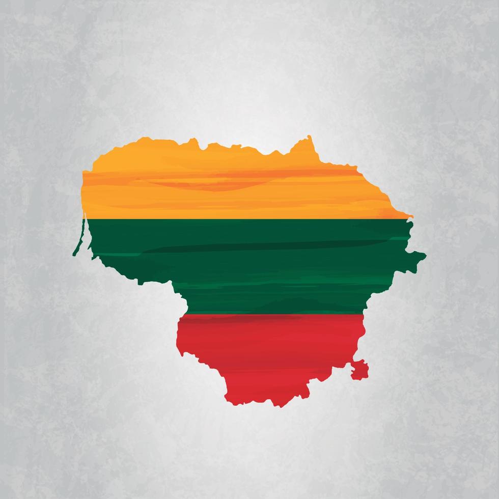 carte de la lituanie avec drapeau vecteur